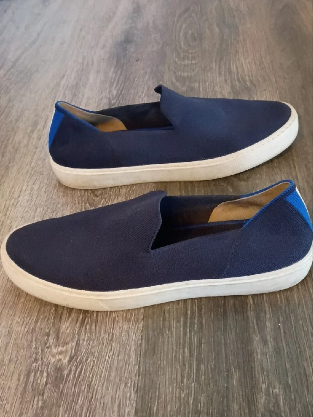 Rothy's Women's Slip-On Flats in Navy Blue with White Sole
